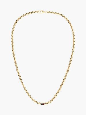 Flag Chain Link Necklace, Gold