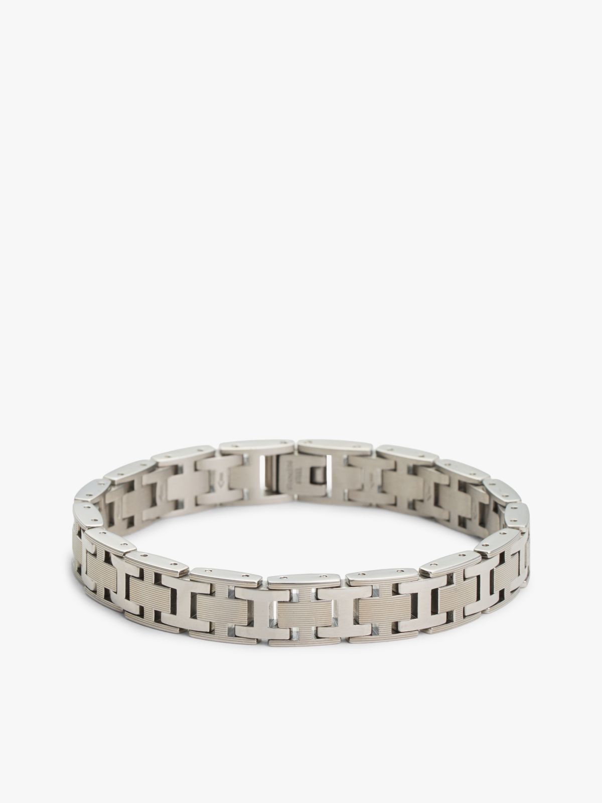 Flat H-Link Bracelet — Silver