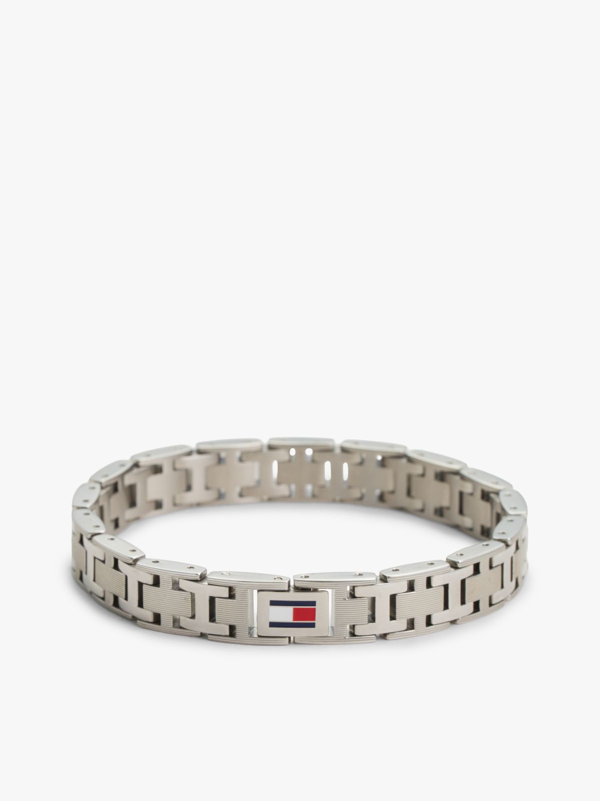 Flat H-Link Bracelet — Silver