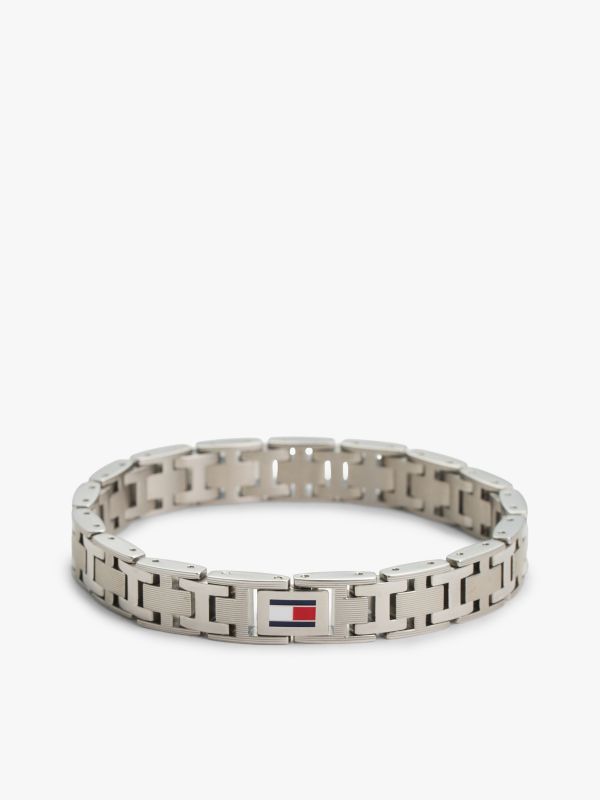 Flat H-Link Bracelet — Silver