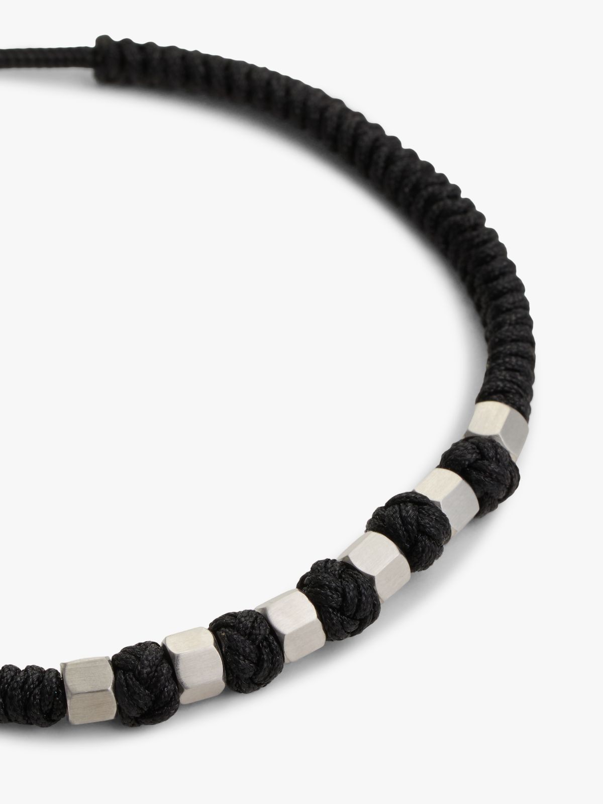 Adjustable Braided Nylon Bracelet — Black