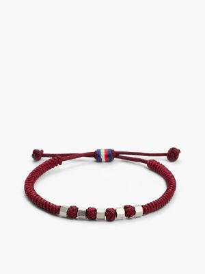 Adjustable Braided Nylon Bracelet, Red
