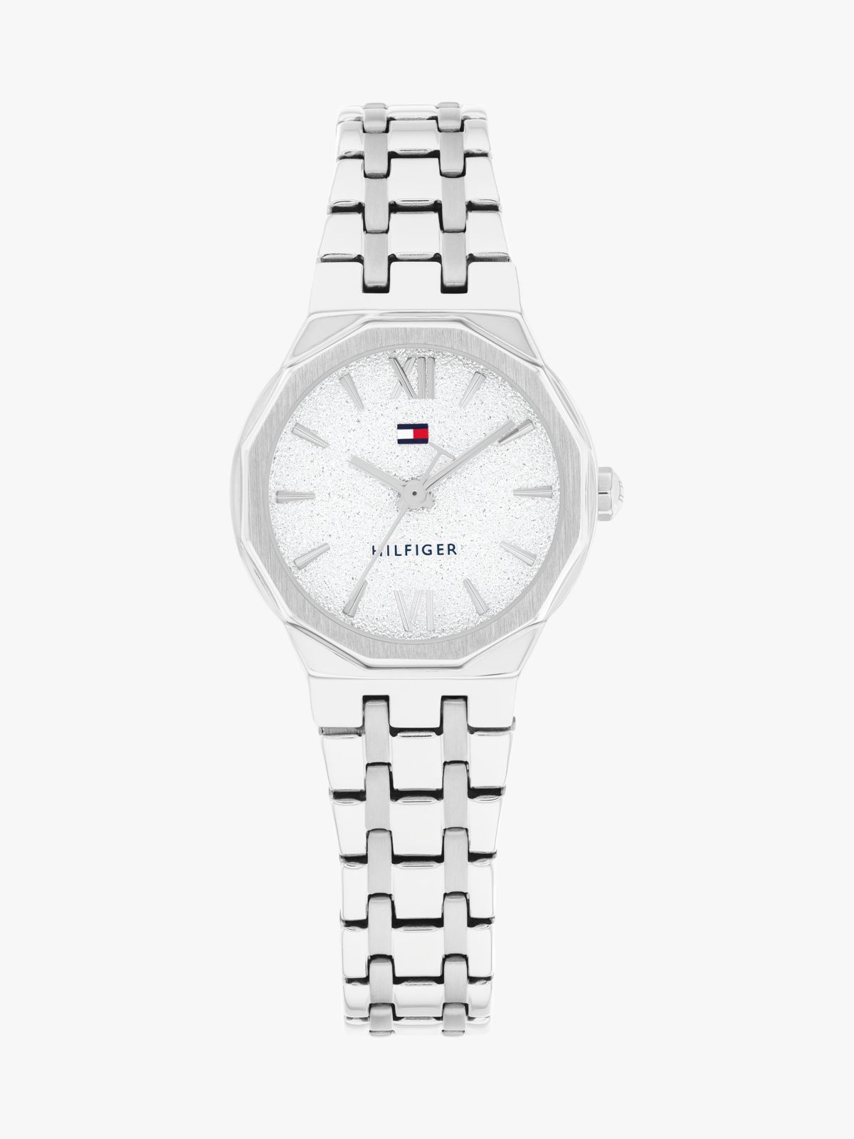 25MM Shimmer Dial Dress Watch — Silver