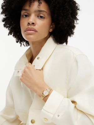 Женские часы Tommy Hilfiger 25MM Shimmer Dial Dress Watch, цвет: Золотой — фото 4