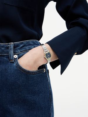 Женские часы Tommy Hilfiger 21.5MM Patterned Tonneau Dress Watch, цвет: Тёмно-синий — фото 4