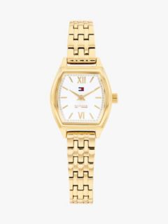 21.5MM Patterned Tonneau Dress Watch — White 1