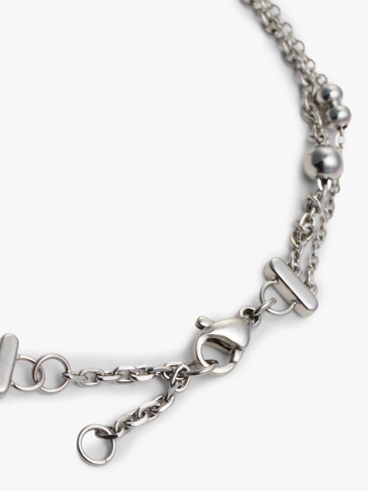 Heart Charm Double-Layered Bracelet — Silver