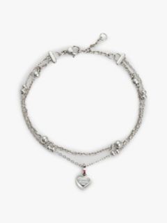Heart Charm Double-Layered Bracelet — Silver 1