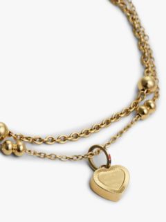 Heart Charm Double-Layered Bracelet — Gold 2