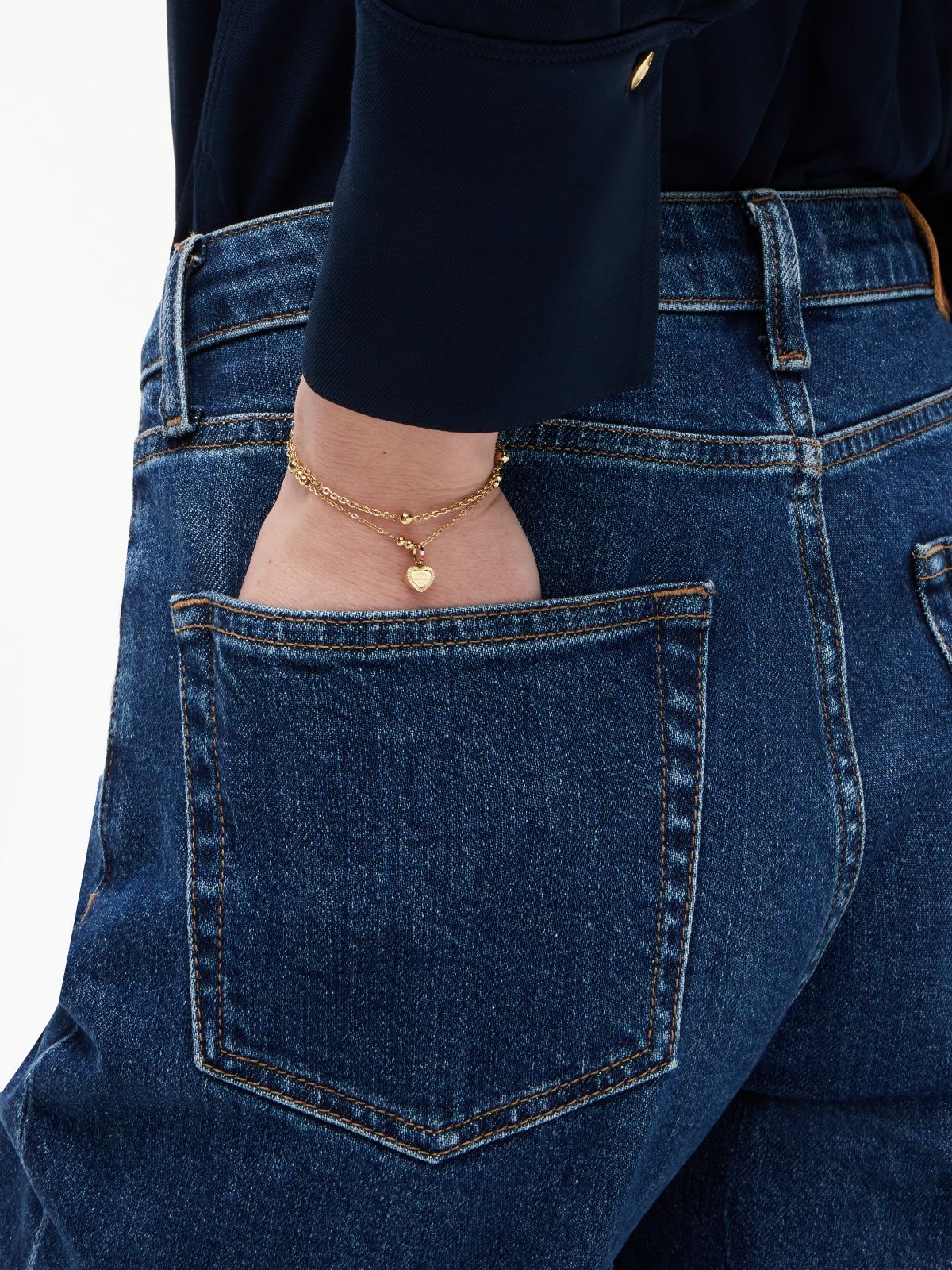 Heart Charm Double-Layered Bracelet — Gold