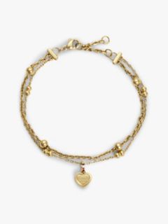 Heart Charm Double-Layered Bracelet — Gold 1