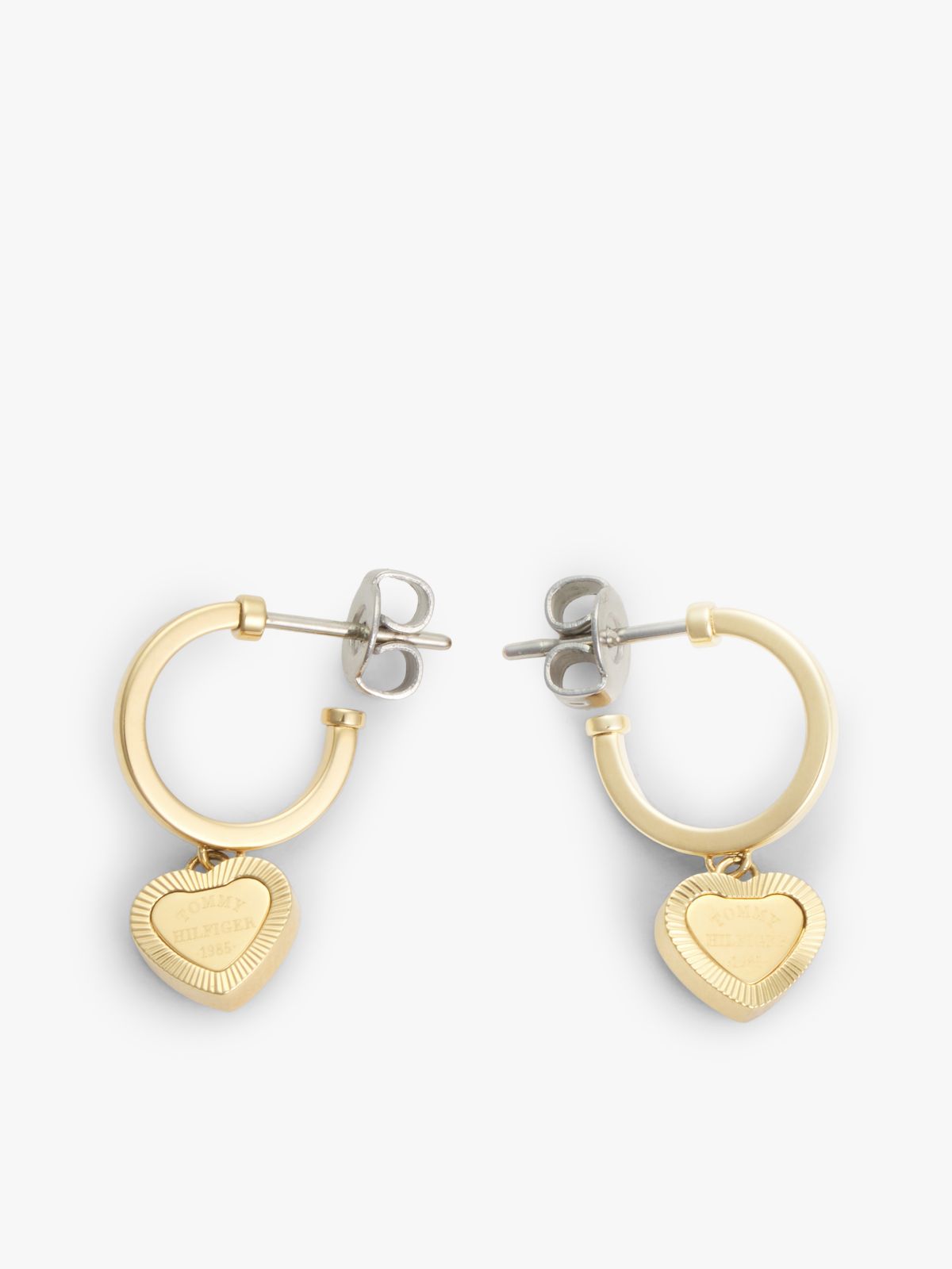 Heart Charm Hoop Earring — Gold