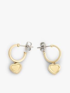 Heart Charm Hoop Earring — Gold 1