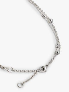 Heart Charm Double-Layered Necklace — Silver 3