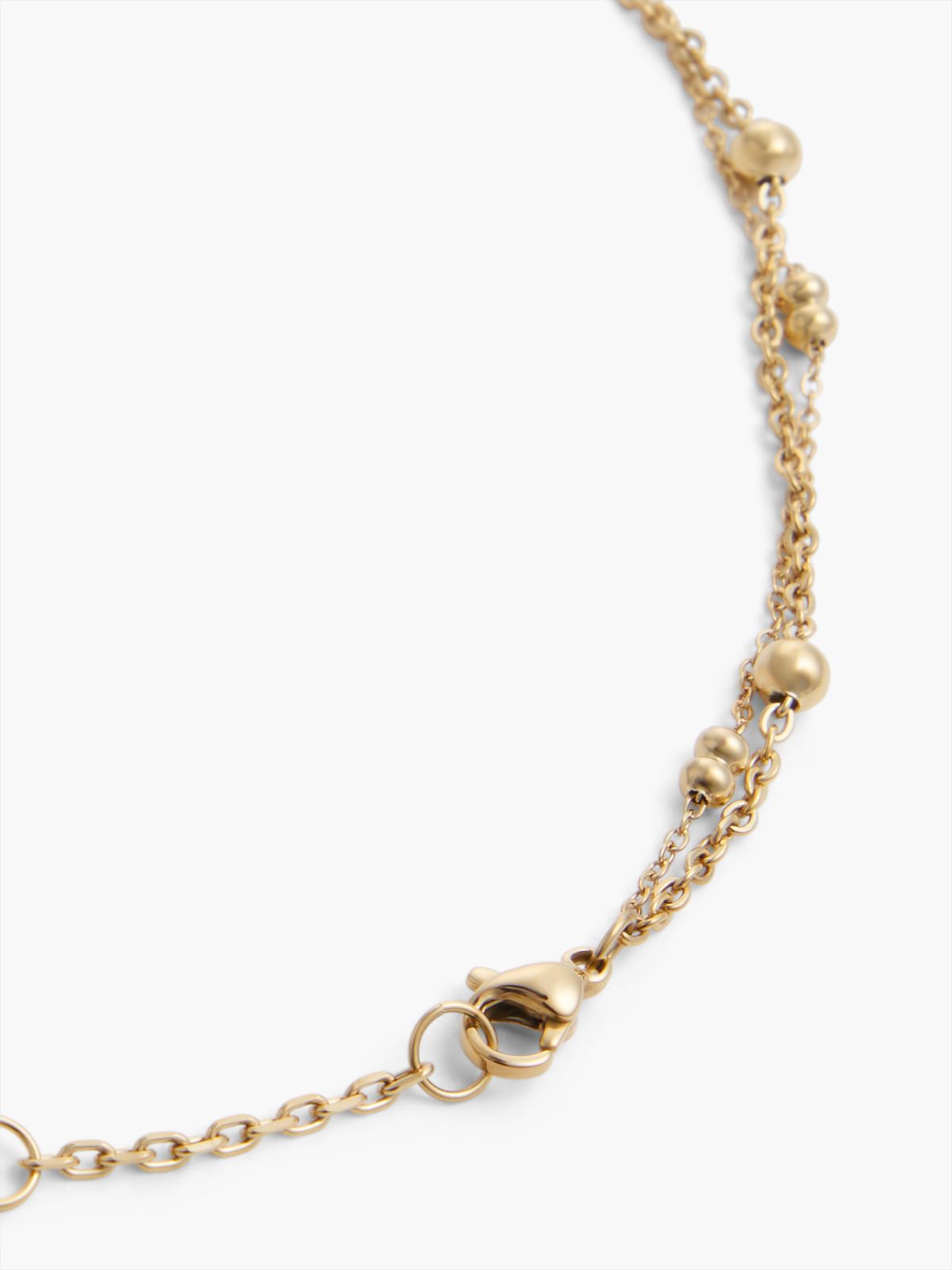 Heart Charm Double-Layered Necklace — Gold