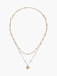 Heart Charm Double-Layered Necklace — Gold 1