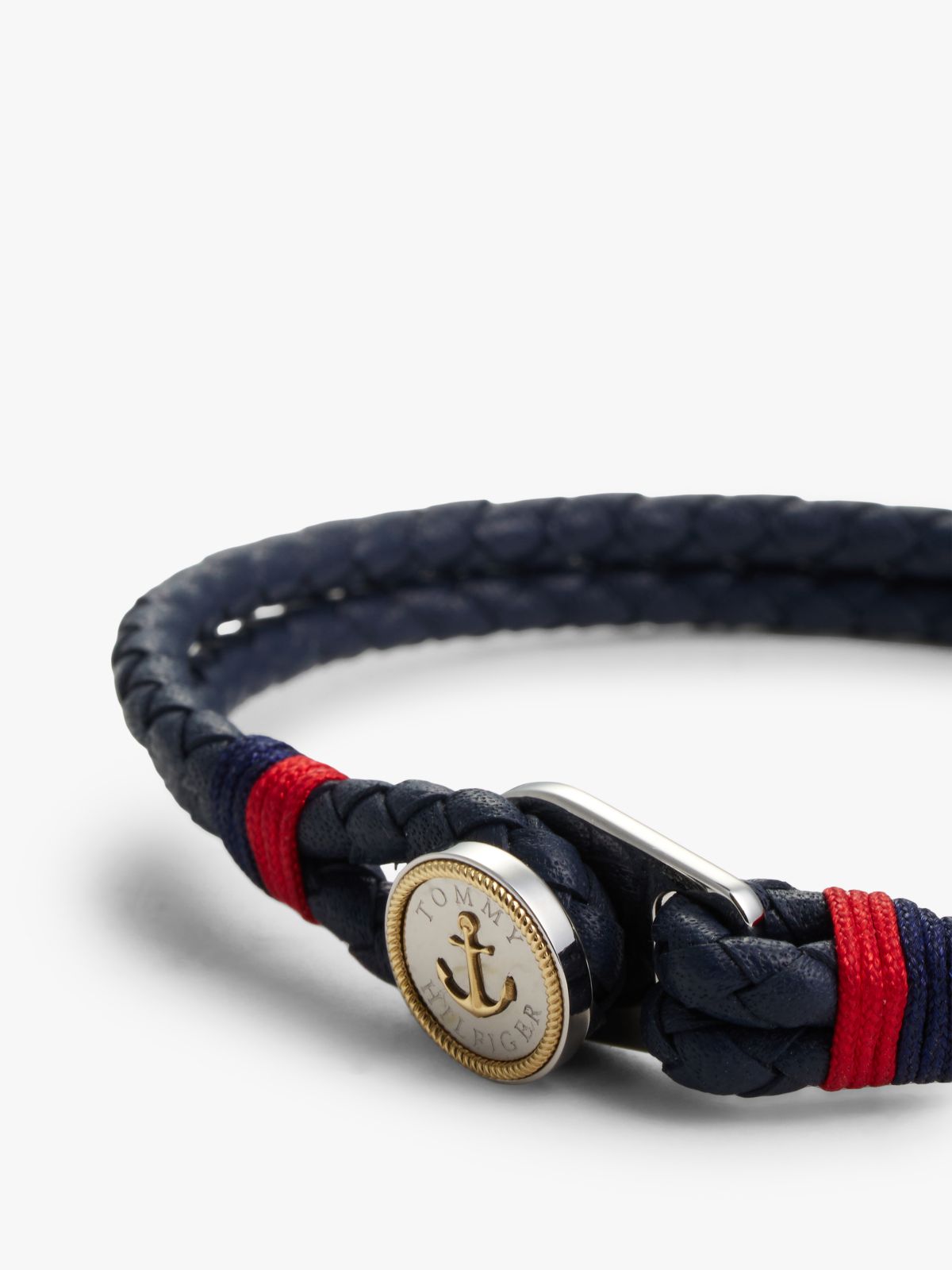 Nautical Braided Leather Bracelet — Blue