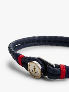 Nautical Braided Leather Bracelet — Blue 2
