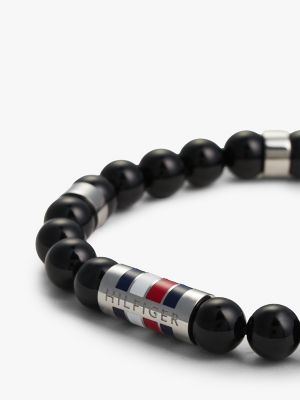 Мужской браслет Tommy Hilfiger Beaded Stretch, цвет: Чёрный — фото 2