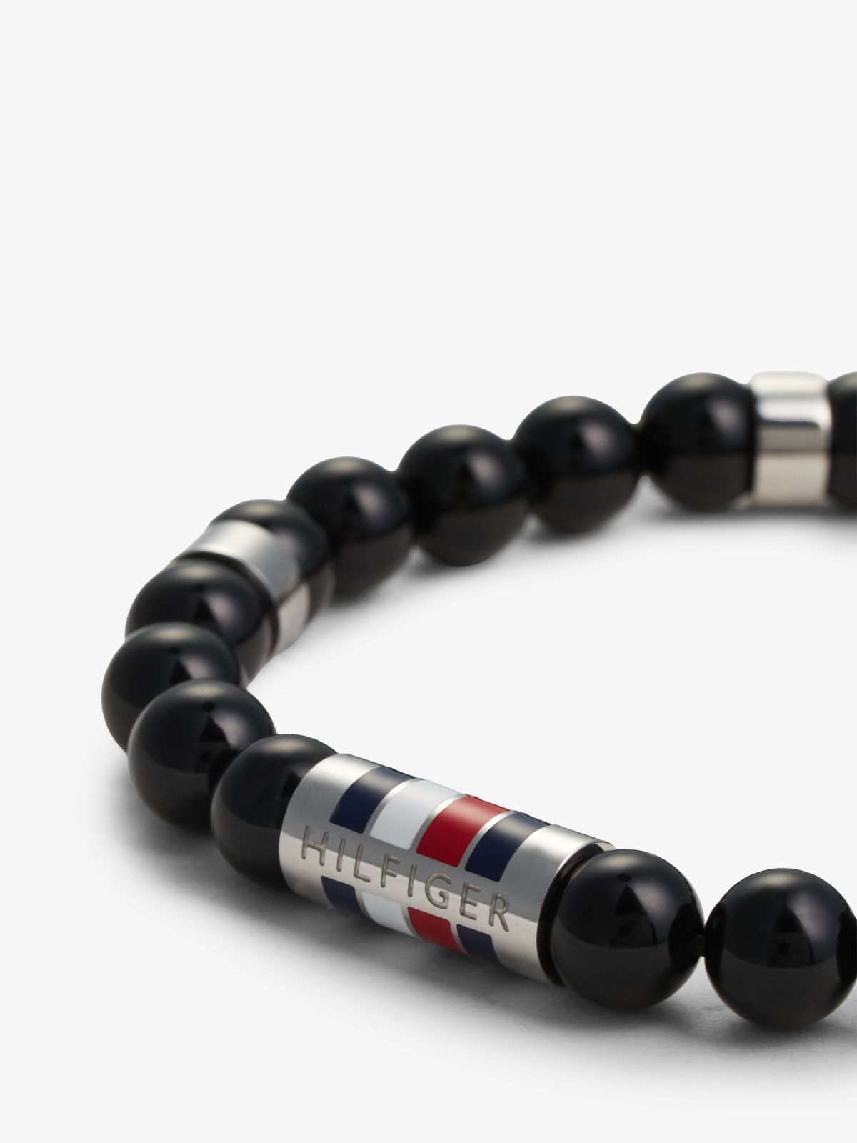 Beaded Stretch Bracelet — Black