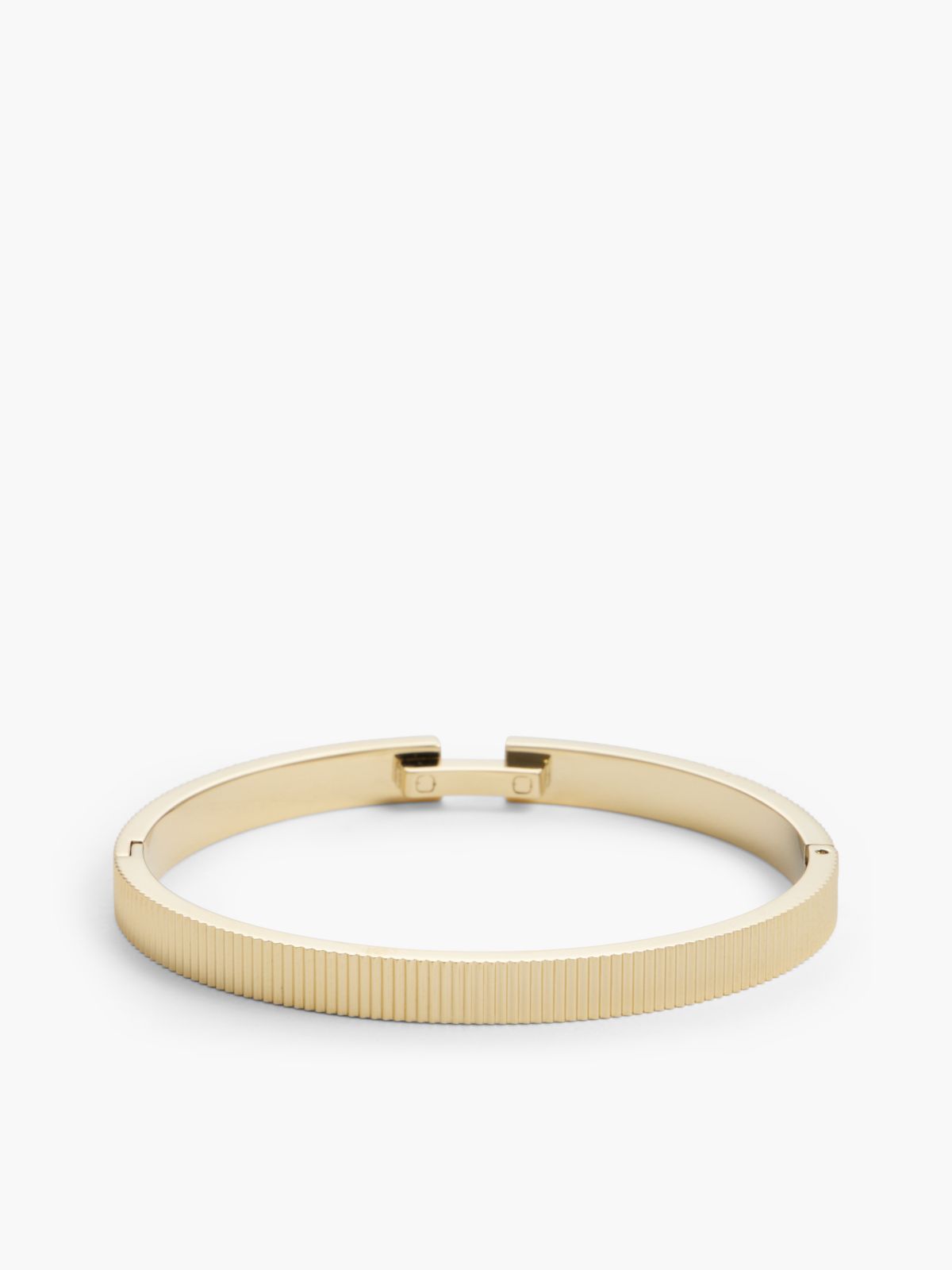Signature Stripe Ridged Bangle Bracelet — Gold