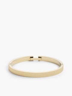 Signature Stripe Ridged Bangle Bracelet — Gold 2