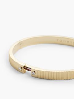 Signature Stripe Ridged Bangle Bracelet — Gold 3