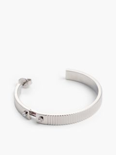 Signature Stripe Ridged Hoop Earring — Silver 2