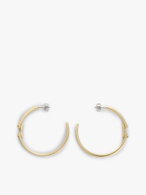 Signature Stripe Ridged Hoop Earring, Gold