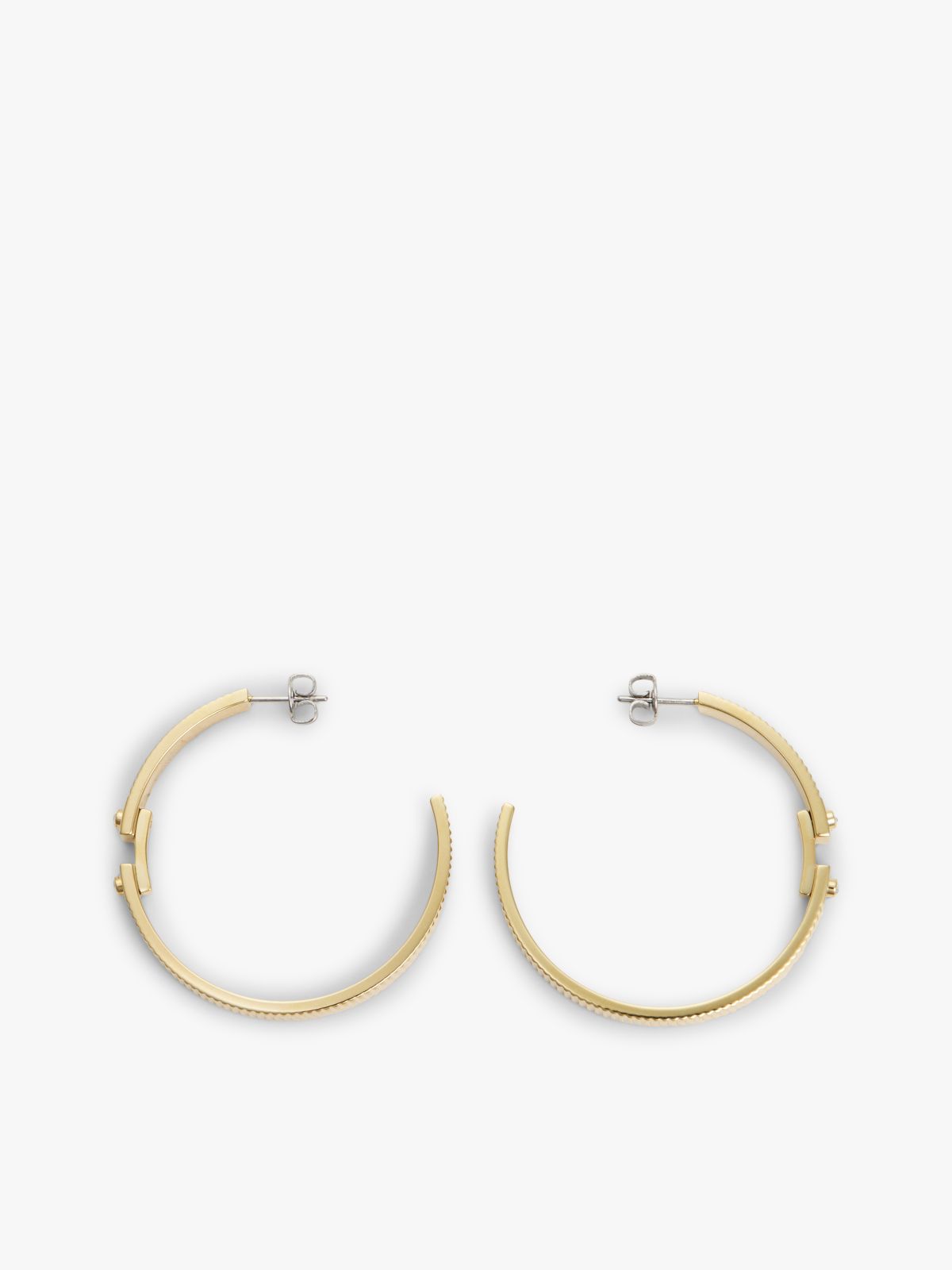 Signature Stripe Ridged Hoop Earring — Gold