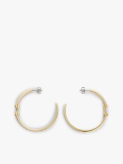 Signature Stripe Ridged Hoop Earring — Gold 1