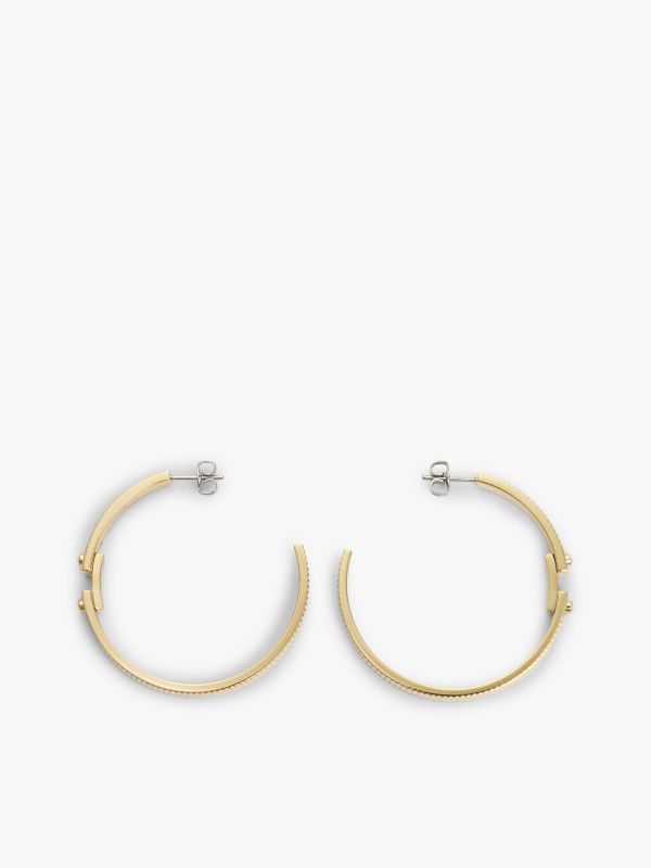 Signature Stripe Ridged Hoop Earring — Gold