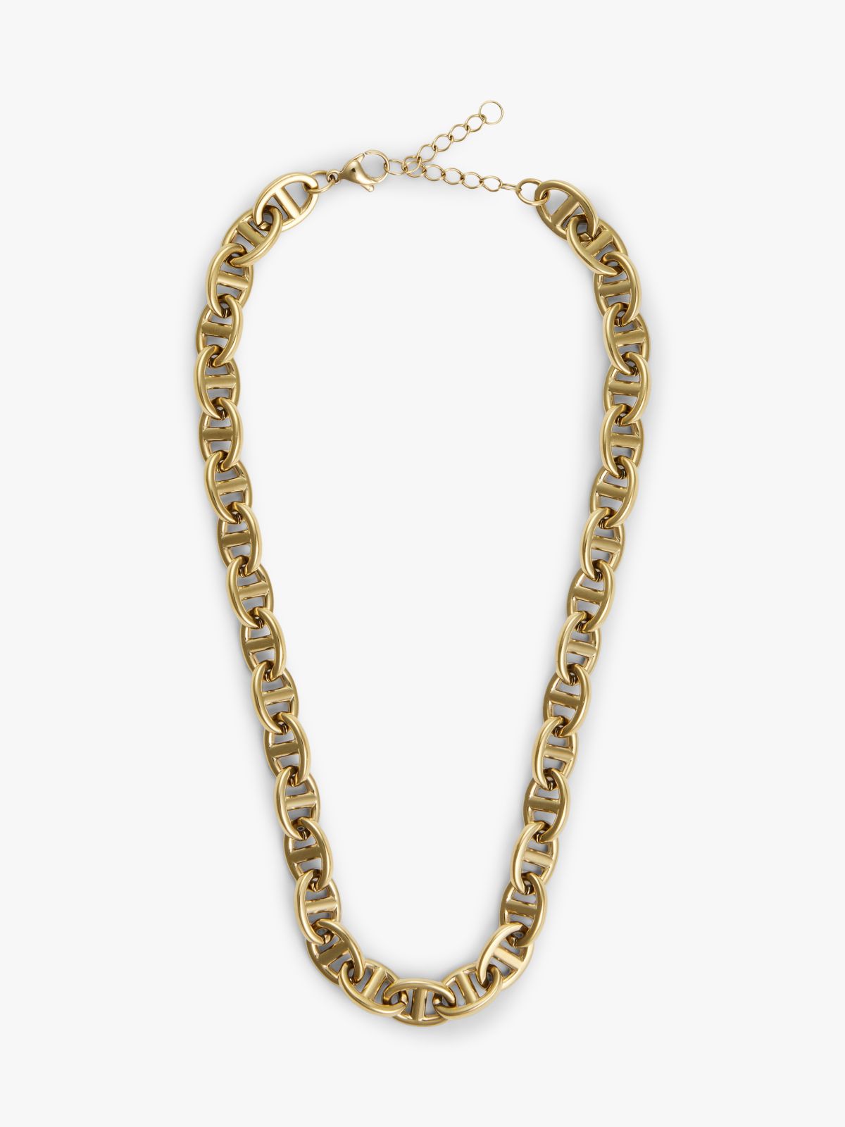 Gold-Plated Mariner-Link Chain Necklace — Gold