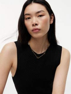 Gold-Plated Slim Mariner-Link Necklace — Gold 4