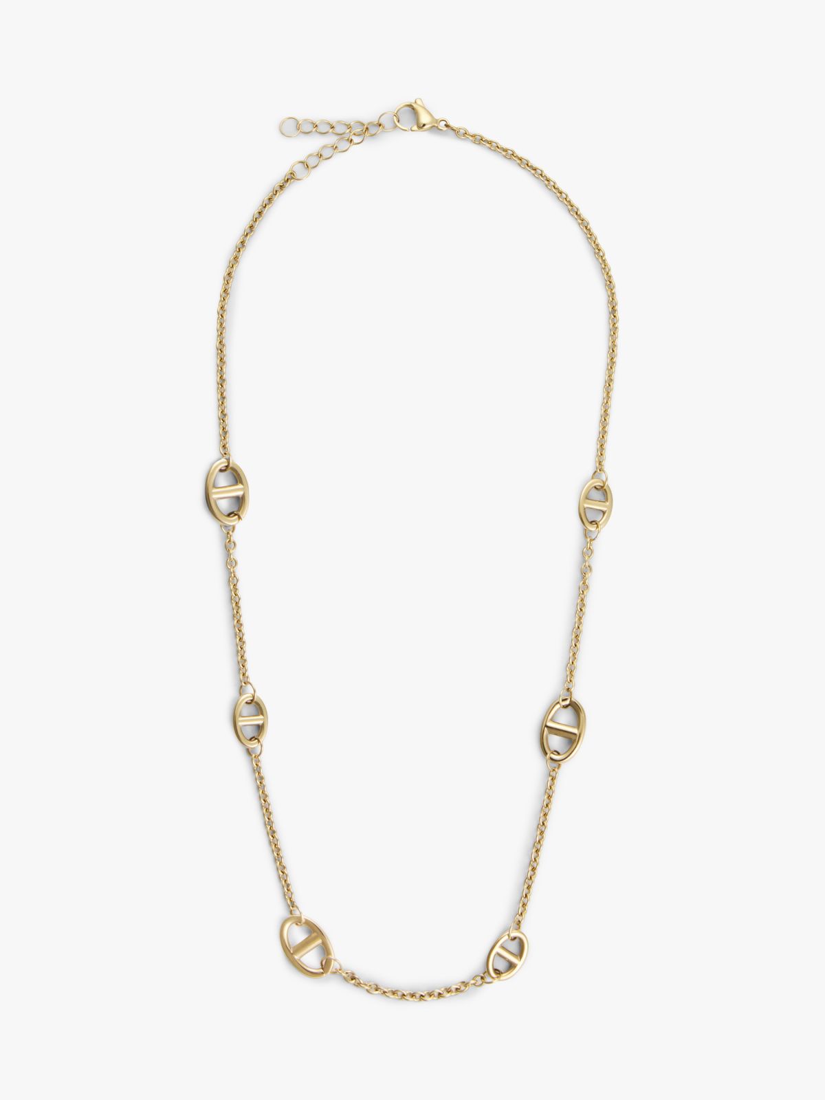 Gold-Plated Slim Mariner-Link Necklace — Gold