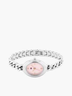 27MM Textured Oval Dial Chain Watch — Blush 3
