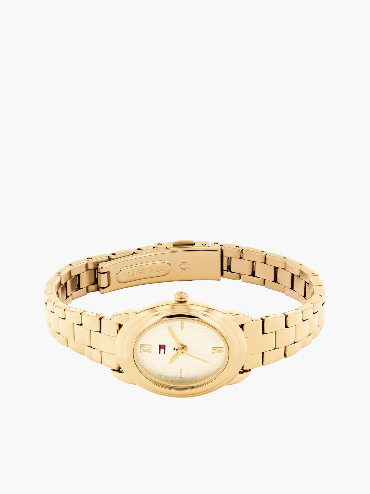 27MM Textured Oval Dial Dress Watch — Champagne