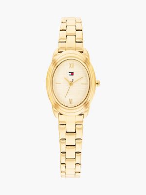 27MM Textured Oval Dial Dress Watch, Champagne