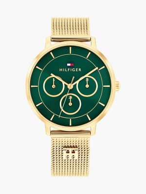 36MM Monogram Accent Mesh Watch, Emerald