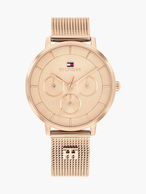 36MM Monogram Accent Mesh Watch, Taupe