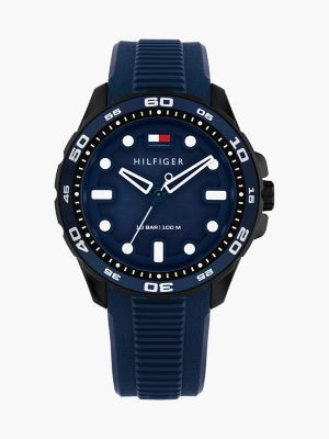 42MM Silicone Strap Sport Watch, Navy