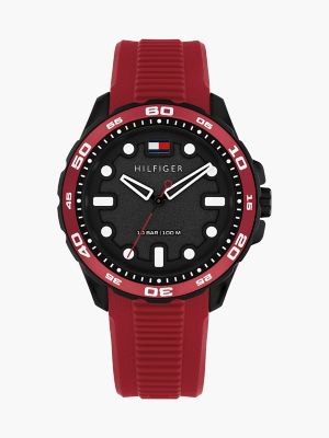 42MM Silicone Strap Sport Watch, Black