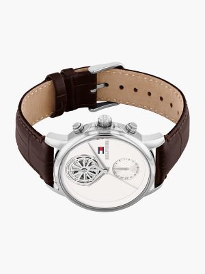 Мужские часы Tommy Hilfiger 40MM Leather Strap Dress Watch, цвет: Кремовый — фото 3