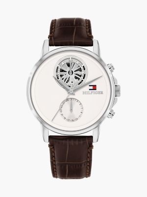 40MM Leather Strap Dress Watch, Cream