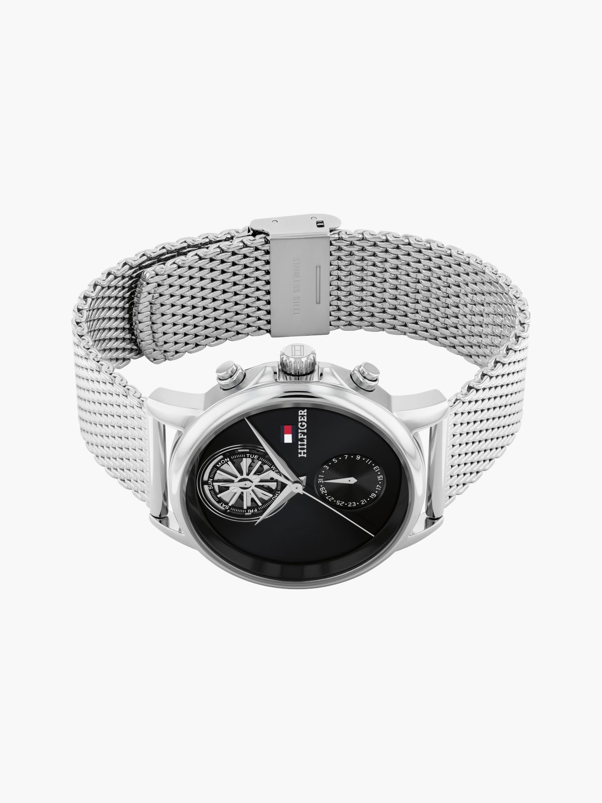 40MM Mesh Strap Dress Watch — Black