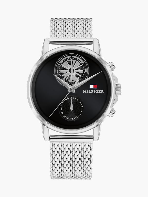 40MM Mesh Strap Dress Watch — Black
