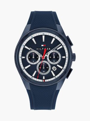 43MM Silicone Strap Dual-Time Watch, Blue