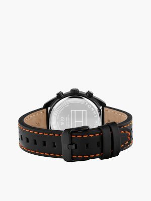 Мужские часы Tommy Hilfiger 40MM Leather Strap Chronograph Watch, цвет: Чёрный — фото 2