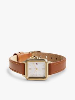 24MM Leather Strap Dress Watch — Silver White 3