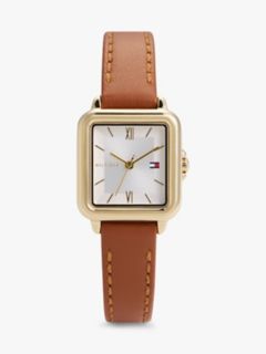 24MM Leather Strap Dress Watch — Silver White 1